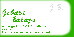 gibart balazs business card